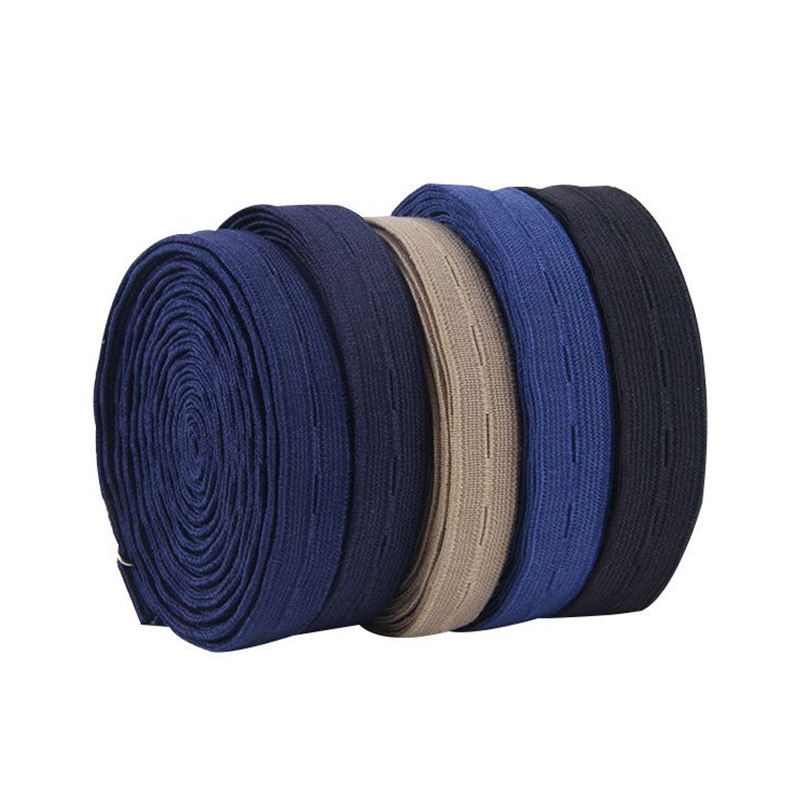 Button hole elastic band by woven